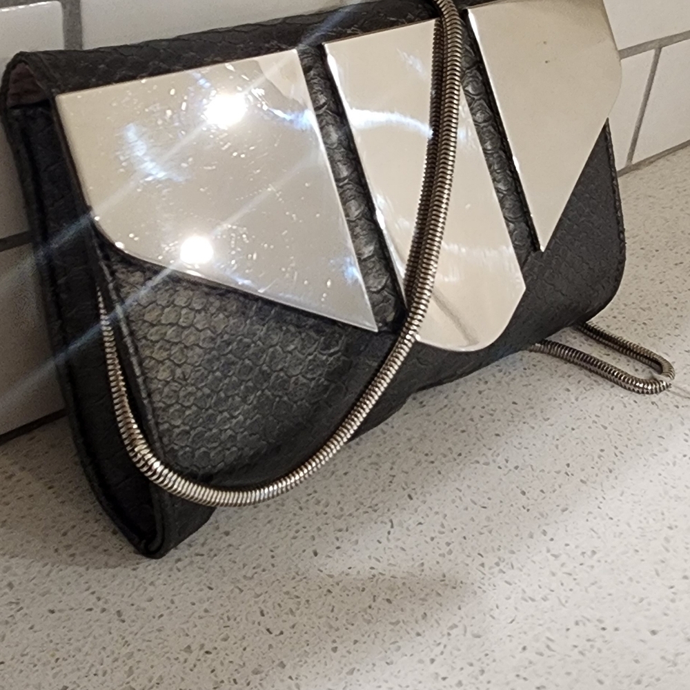 Monet Black and Silver Clutch